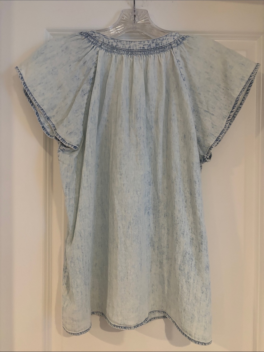 Rails Light Wash Denim Button-Front Blouse - Picture 3 of 3